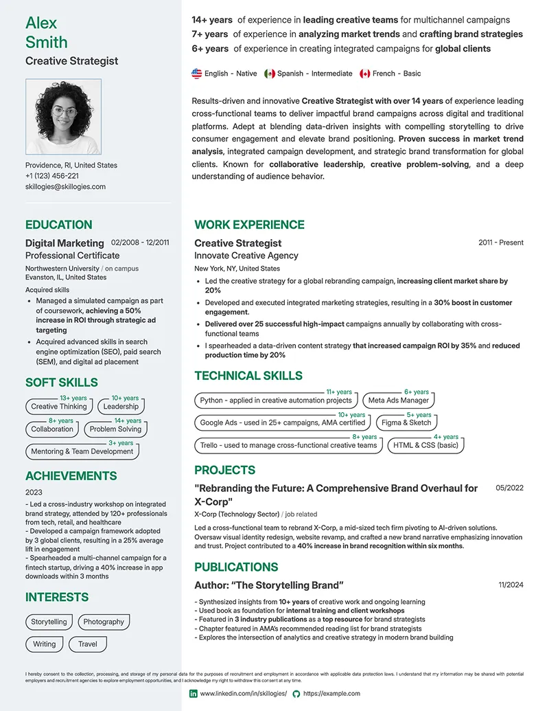 ATS friendly resume template for IT jobs