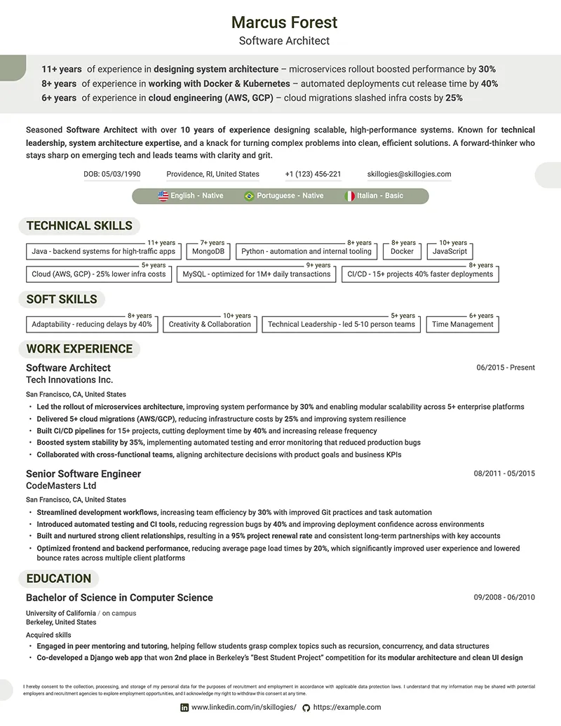 ATS optimized resume template to pass applicant tracking systems